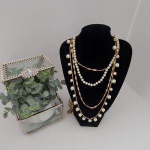 J crew 4 strand pearl gold necklace
